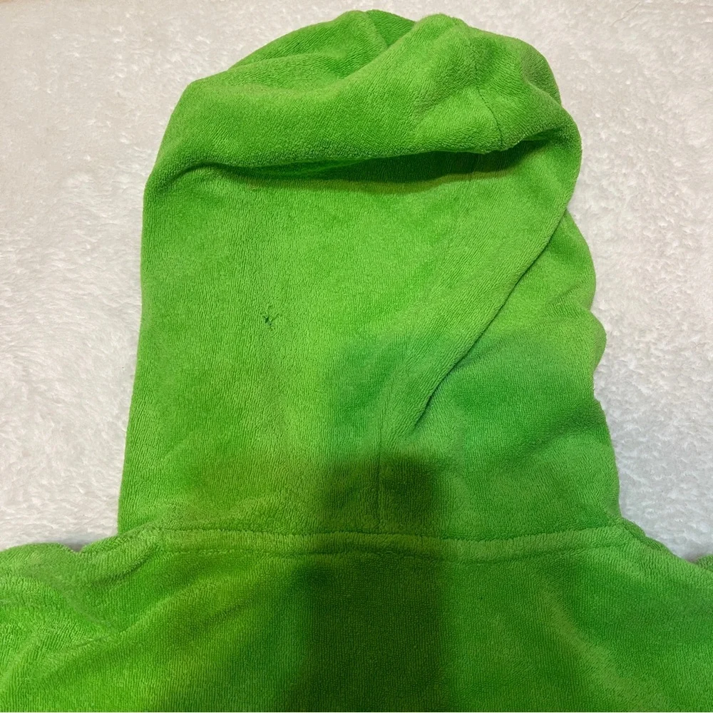 Y2K Lilly Pulitzer Green &‎ Pink Retro Stripe Terry Cloth Hooded Track Jacket XS